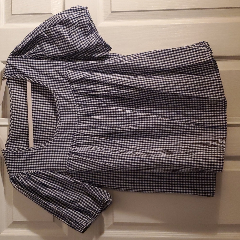 #48 - Scoop Neck Gingham Blouse